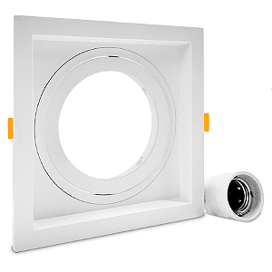 Spot Embutir Quadrado Par30 Recuado Ajustável E27 Bivolt Branco