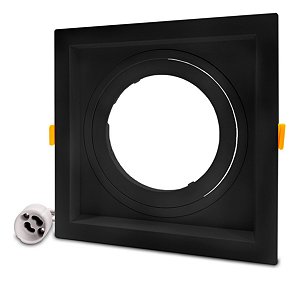 Spot Embutir Quadrado AR111 Recuado Ajustável GU10 Bivolt Preto