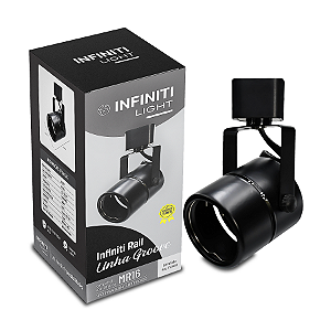 Infiniti Light Spot Direcionável Groove Mr16 De Trilho Eletrificado Preto