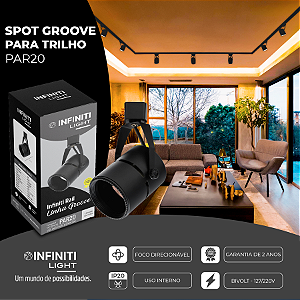 Infiniti Light Spot Direcionável Groove Par20 P Trilho Eletrificado Preto