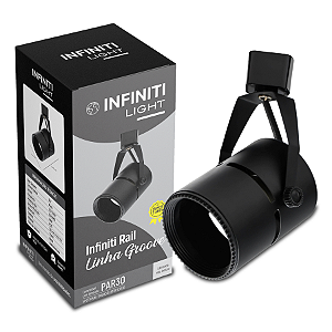 Infiniti Light  Spot Direcionável Groove PAR30 P/ Trilho Eletrificado Preto
