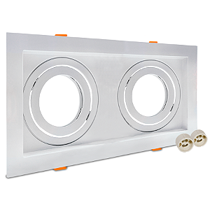 Infiniti Light Spot Embutir Duplo Recuado Retangular AR70 Ajustável Branco