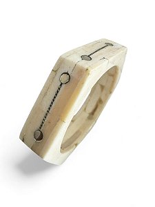 Pulseira Osso Hexagonal com Metal