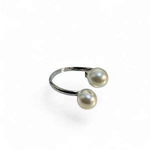 Anel Duo Pérolas 6mm