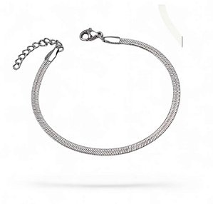 Pulseira Malha Fita 3mm | Aço Inox Premium