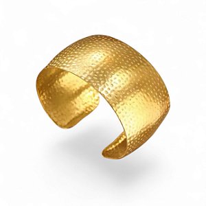 Bracelete Martelado | Aço Gold 18k