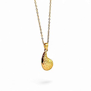 Colar Gota Texturizada | Gold 18k