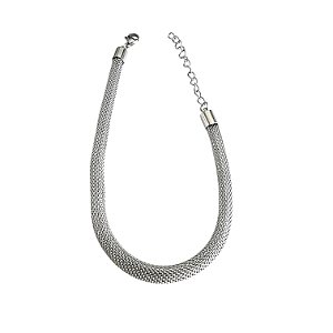 Pulseira Malha de Aço Tubular | Prateada