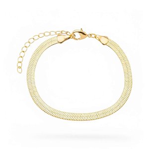 Pulseira Malha de Aço 6mm | Dourada