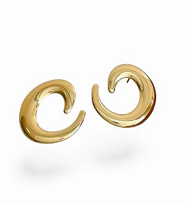 Brinco Curva Orgânica Dourada
