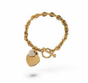 Pulseira Coração Brilhante