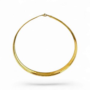 Choker Snake Semi Rígido| 8mm | Aço Gold
