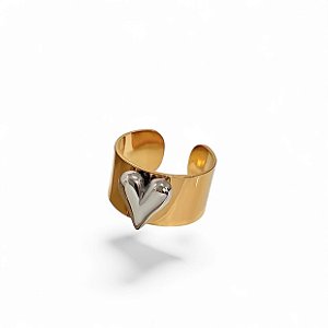 Anel Statement Coração | Dourado