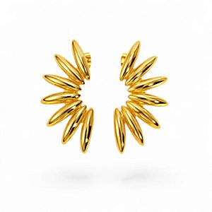 Brinco Pétalas Metálicas | Dourado