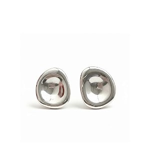 Brinco Côncavo Orgânico | Prateado