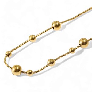 Colar Spheras Douradas