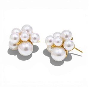 Brinco Pérolas Bubble | Banho de Ouro 18k