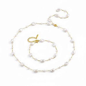 Conjunto Choker Gravatinha + Pulseira