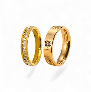 Anel Duo Eternity | Banho de Ouro