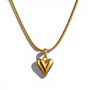 Colar Veneziana Coração | Ouro 18k