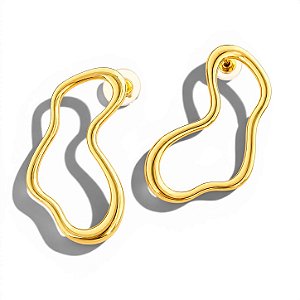 Brinco Orgânico Forma Livre | Ouro 18k