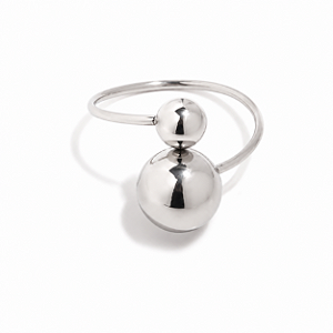 Anel Sphera Dupla | Prateado
