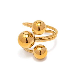 Anel Multi Spheras Maxi | Dourado