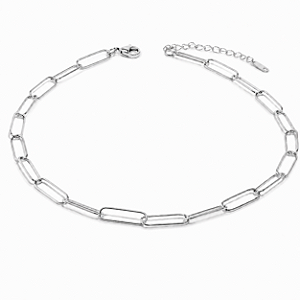 Choker Elo Alongado | Prateado