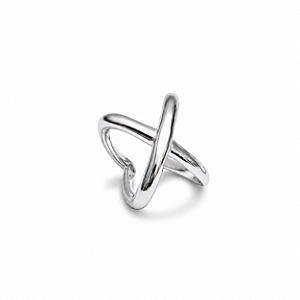 Piercing Fake X Prateado em Aço Premium
