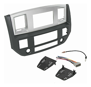 Kit Moldura De Painel 2 Din Dodge Ram 2500 2006 A 2009 Cor Prateado