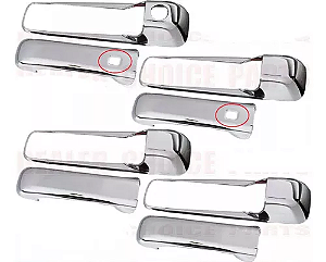 Kit Capa Cromada Maçaneta Porta Ram 1500 Classic 2023 Key