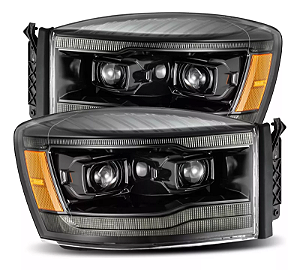 Kit Farol Black Drl Dianteiro Dodge Ram 5.9 2006 A 2009