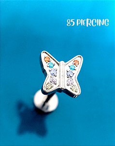 LBT BORBOLETA ZIRCONIAS MULTI COLORS TITANIO