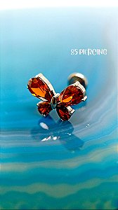 LBT BORBOLETA ZIRCONIAS VERMELHO RUBI