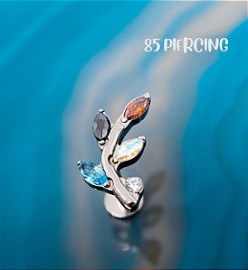 LBT GALHO ZIRCÔNIAS MULTI COLORS TITÂNIO