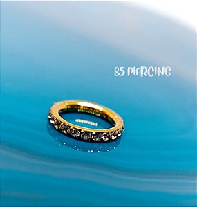 SEGMENTO AÇO ZIRCÔNIA CRAVEJADA 6MM GOLD PVD