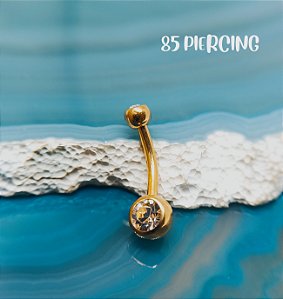 NAVEL TITÂNIO ZIRCÔNIA CRISTALGOLD PVD