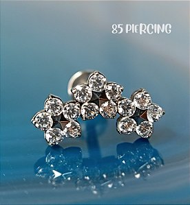 LBT 3 FLORES ZIRCÔNIAS CRAVEJADAS TITÂNIO