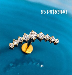 CLUSTER 9 ZIRCÔNIAS CRAVEJADAS GOLD PVD