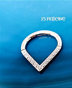 SEGMENTO AÇO GOTA ZIRCÔNIA CRAVEJADA 8MM