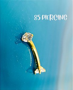 BARBELL CURVO ZIRCÔNIA TITANIO GOLD 8MM