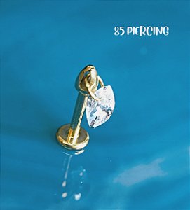 LBT COM PINGENTE ZIRCÔNIA TITÂNIO GOLD PVD