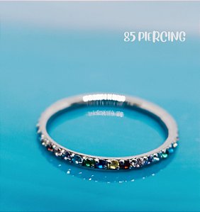 SEGMENTO TITÂNIO ZIRCÔNIA CRAVEJADA MULTICOLORS