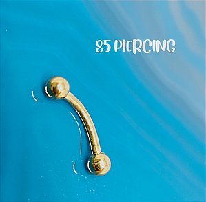 BARBELL CURVO AÇO GOLD PVD