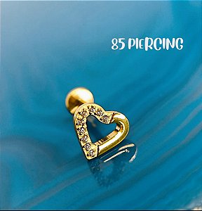 CORAÇÃO ZIRCÔNIAS TITANIO GOLD PVD