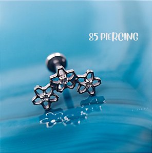 CLUSTER 3 FLORES VAZADAS 3 ZIRCÔNIAS