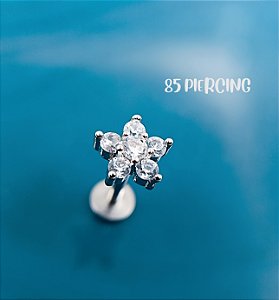 LBT FLOR AÇO ZIRCÔNIA CRISTAL