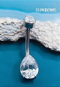 NAVEL TITÂNIO NAVETE GOTA ZIRCÔNIAS