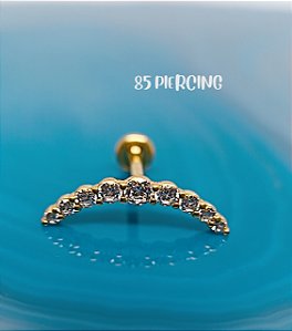 CLUSTER 9 ZIRCÔNIAS AÇO GOLD PVD