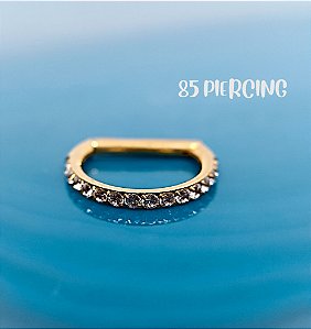 SEGMENTO D AÇO ZIRCÔNIA CRAVEJADA GOLD PVD